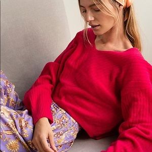 Free People Elias Cashmere V Sweater pink